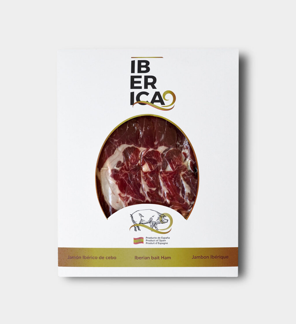 Sobre de 100g de jamón de cebo ibérico 50% raza ibérica cortado a cuchillo al vacío