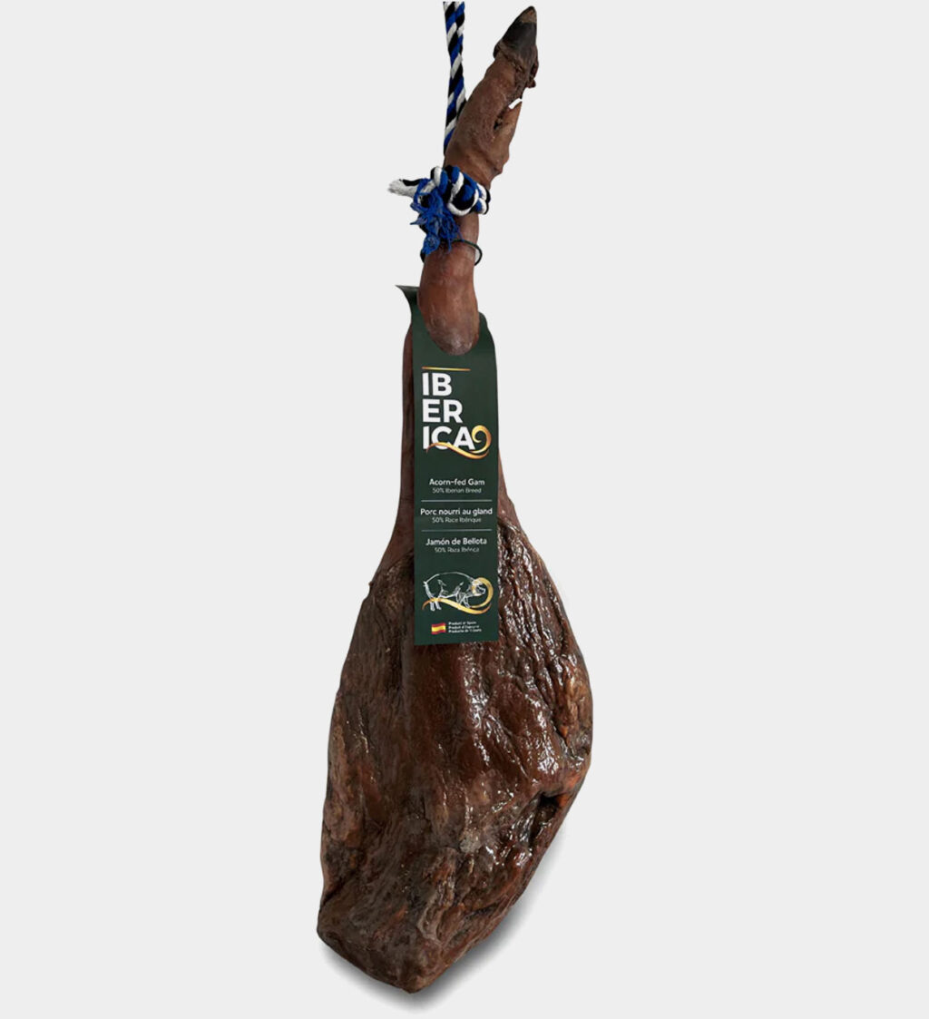 Pata de jamón de cebo de campo ibérico 50% raza ibérica con precinto verde