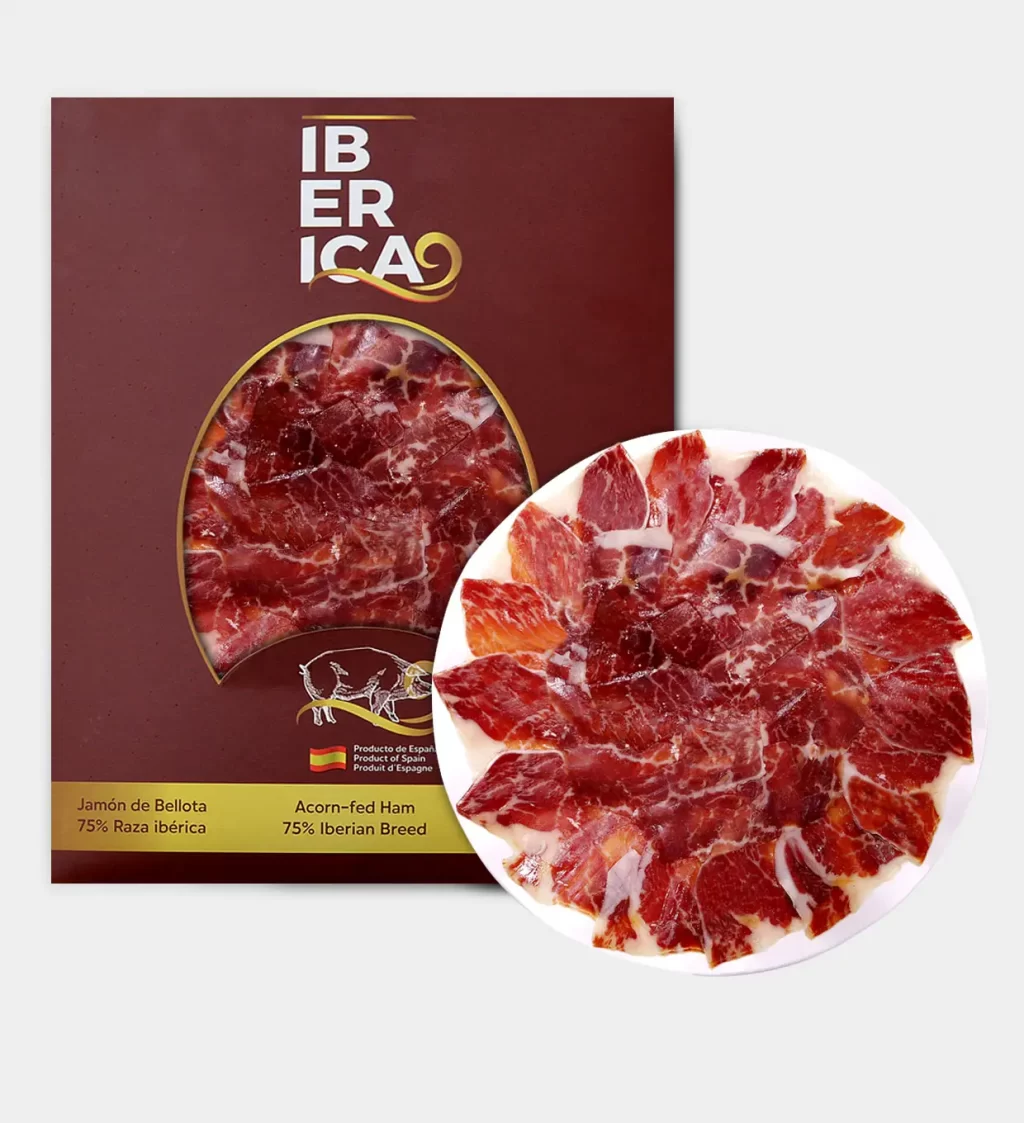 Jamón de bellota 50% raza ibérica 100g. (Cortado a Cuchillo)