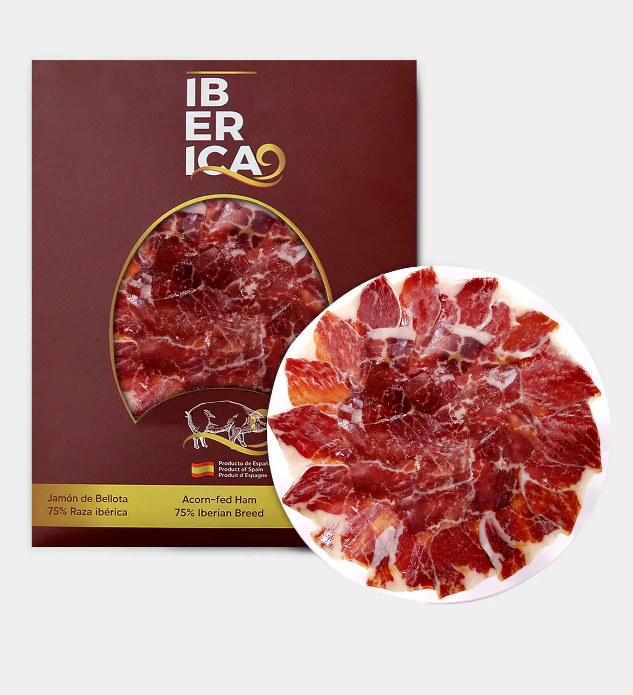 Jamón de bellota 50% raza ibérica 100g. (Cortado a Cuchillo)