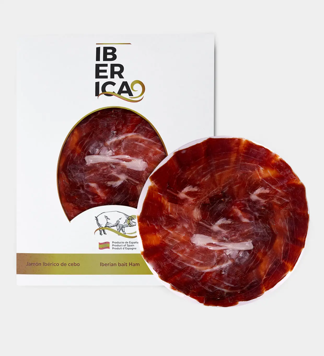 Jamón de cebo ibérico 50% raza ibérica 100g. (Cortado a Cuchillo)