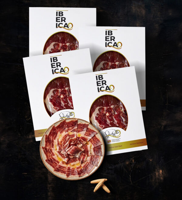 Jamón de cebo 50% raza ibérica | Pack 4 Sobres cortados a cuchillo, 100g